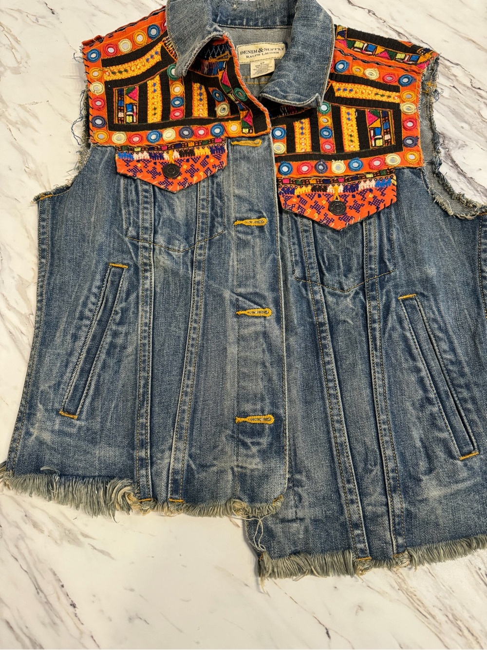 Denim & Supply Ralph Lauren Blue Denim Embroidered Jacket - Picture 4 of 10